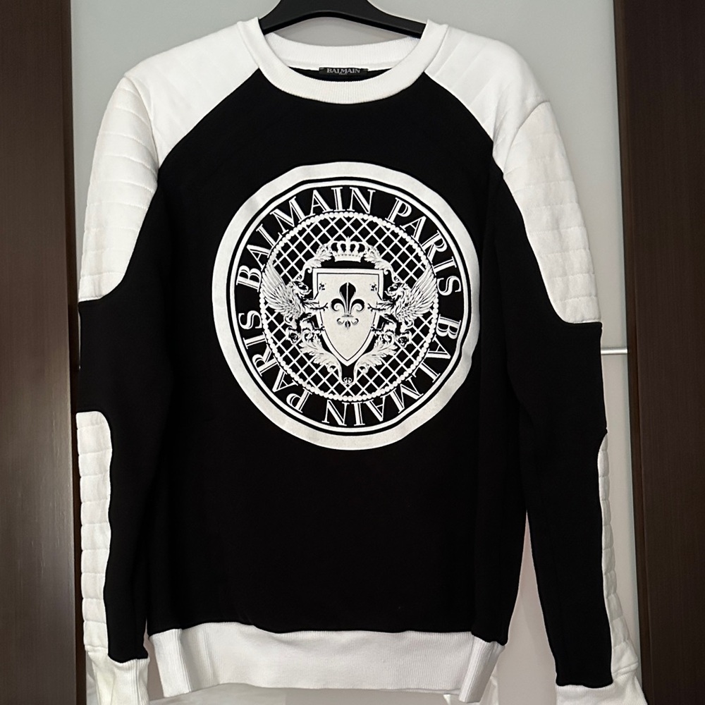 Balmain Monochrome Logo Crewneck Sweater
